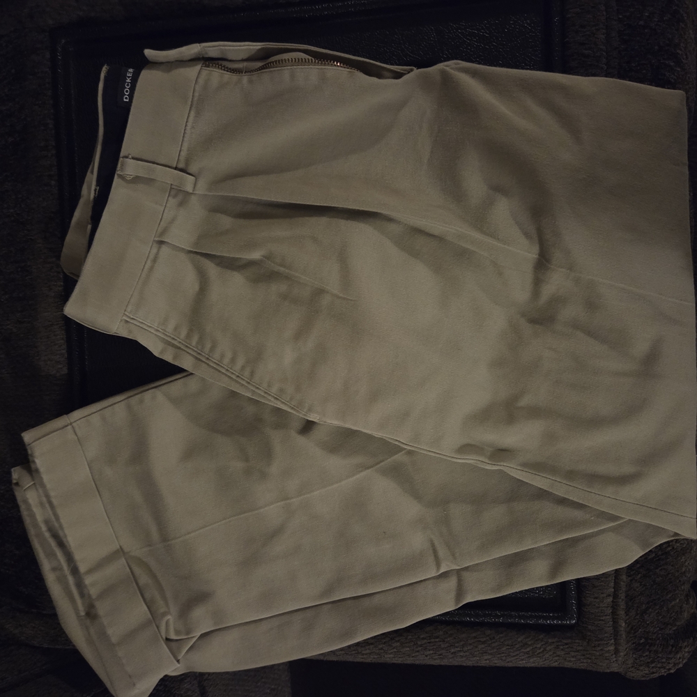 Dockers Tan Chinos Flat Front Cotton Blend